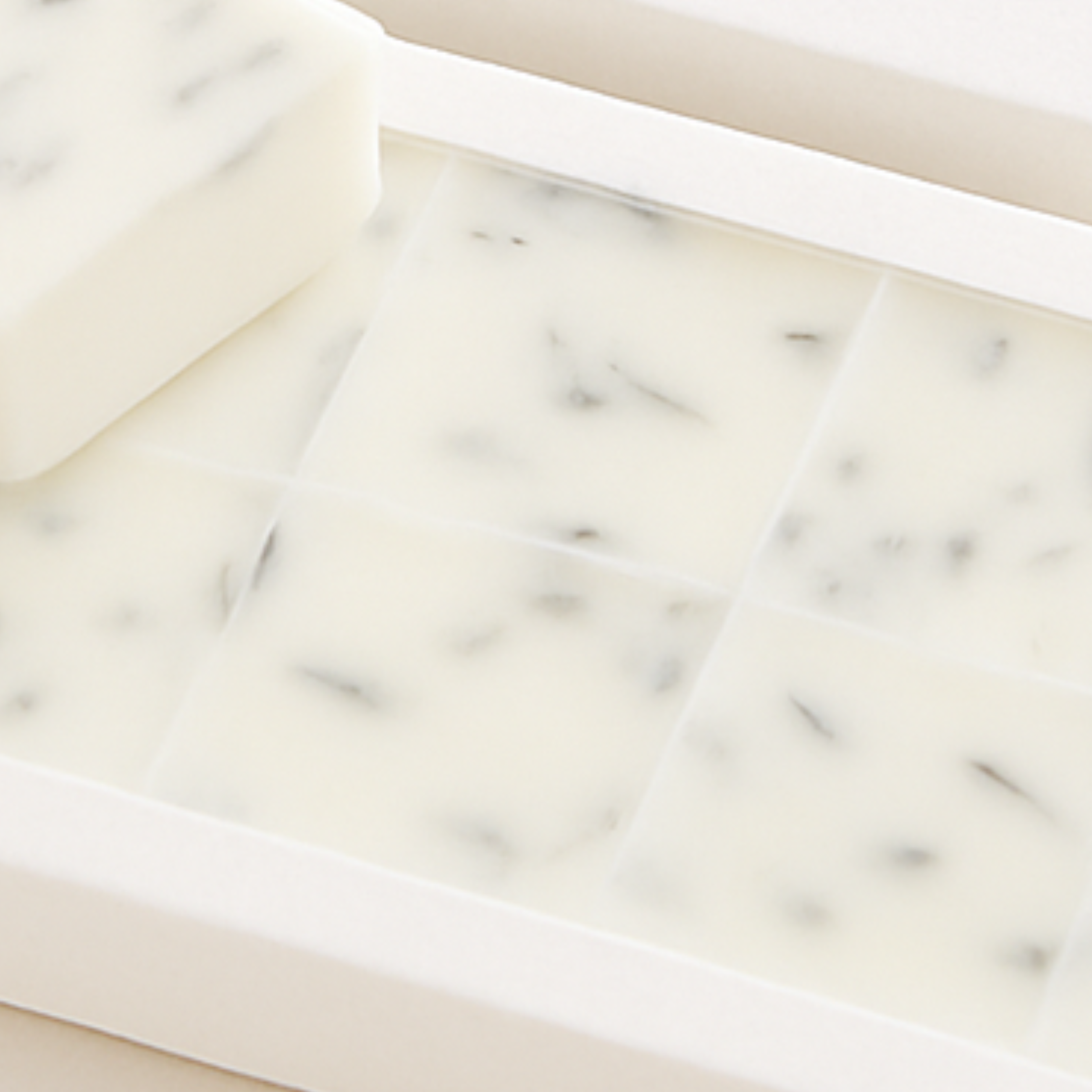 Lavender Driftwood coconut soy wax melts with botanical lavender and herbs — Juniper Beach Candle Co.