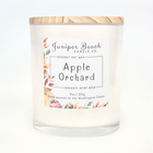 Apple Orchard 11 oz candle in a white glass jar with a natural pine lid