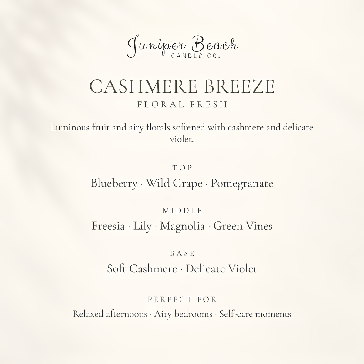 google-only | Cashmere Breeze candle scent profile